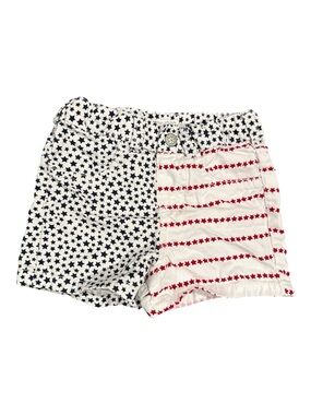 The Children's Place Girls Red White & Blue Jean Shorts Adjustable Waist Size 3T